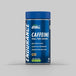 Blue supplement container labeled 'Endurance Caffeine' by Applied Nutrition on a gray background