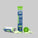 Endurance electrolyte tablets packaging with green and blue design on a gray background