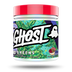 Supplement container with colorful label featuring the brand 'GHOST' on a white background