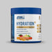Applied Nutrition Hydration+ electrolyte and vitamin powder container on a gray background