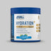 Applied Nutrition Hydration+ electrolyte and vitamin powder container with blue raspberry flavor on a gray background