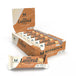 Box of MyProtein Layered Bars with a single bar in front on a white background