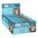 Optimum Nutrition chocolate sweet coconut protein bars in a box on a white background