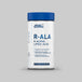Supplement container labeled 'R-ALA R-Alpha Lipoic Acid' by Applied Nutrition on a gray background