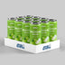 Display of Applied Nutrition Protein Water cans on a gray background