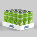 Display of Applied Nutrition Protein Water cans on a gray background