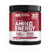 Optimum Nutrition Amin.O. Energy supplement container on a white background